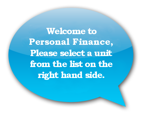 Welcome to Managing Your Money. Please select a unit from the list on the right hand side.